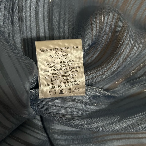 Metallic blue button down by On Twelfth - Picture 6 of 7